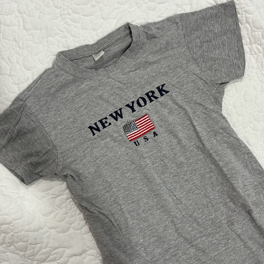 Brandy Melville Inspired New York Embroidered Logo T-Shirt